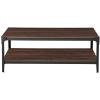 Walker Edison Declan Urban Industrial Angle Iron and Wood Coffee Table, 46 inch, Grey Wash(Dark Walnut)