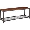 Walker Edison Declan Urban Industrial Angle Iron and Wood Coffee Table, 46 inch, Grey Wash(Dark Walnut)