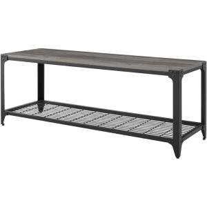 Walker Edison Declan Urban Industrial Angle Iron and Wood Coffee Table, 46 inch, Grey Wash(Grey Wash)