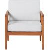 Walker Edison Dekian Modern Solid Eucalyptus Outdoor Spindle Style Single Lounge Chair, 33 Inch, Brown(Brown)