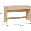 Walker Edison Modern Curved Waterfall Desk with Drawers, Rounded Edge Desk for Home Office or Living Space, Statement Console Table with Oversized Drawer Pulls, 45”W x 20”D x 30”H, Coastal Oak(Coastal Oak)