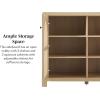 Walker Edison Sasha 4-Door Reeded Sideboard Buffet with Cord Management, 60 Inch, English Oak(Coastal Oak)