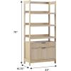 Walker Edison Transitional Open Reeded 4-Shelf Bookshelf with Drawers on Bottom, Versatile Bookcase with Bottom Storage for Home Office, Living Room, Bedroom, 33”W x 16.75”D x 70”H, Black(Coastal Oak)