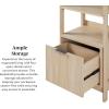 Walker Edison Transitional Reeded Narrow Open Bookshelf with Drawer on Bottom for Home Office, Living Room, Bedroom, 4-Shelf Bookcase with Bottom Storage, 22”W x 16.75”D x 70”H, Coastal Oak(Coastal Oak)