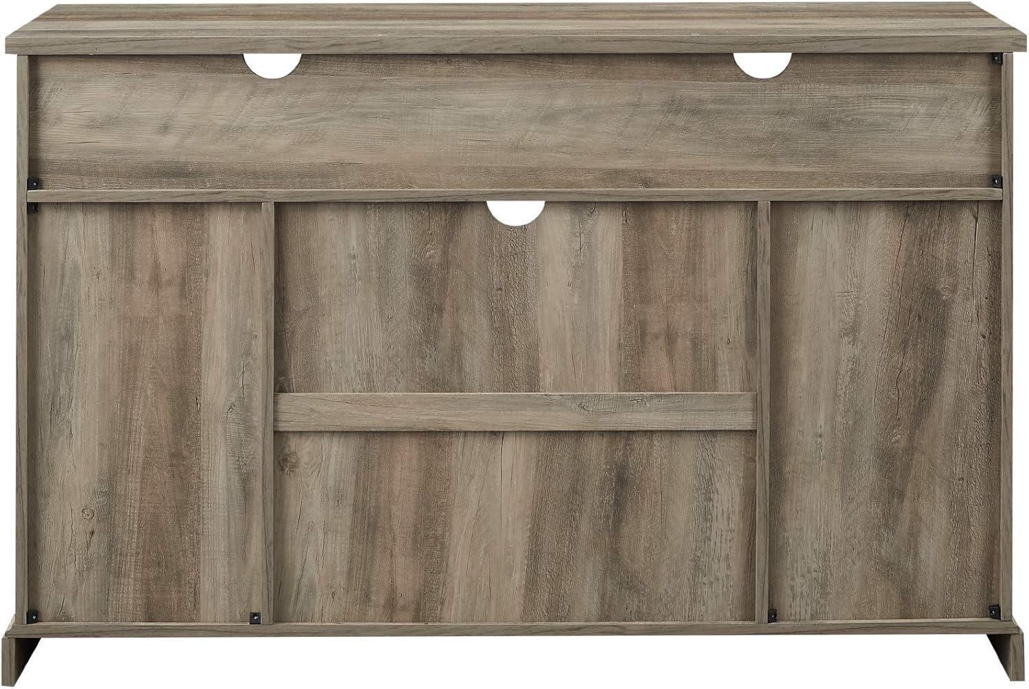imageWalker Edison Clayton Farmhouse Sliding Double Barn Door TV Stand for TVs up to 58 Inches 52 Inch Rustic OakGrey Wash