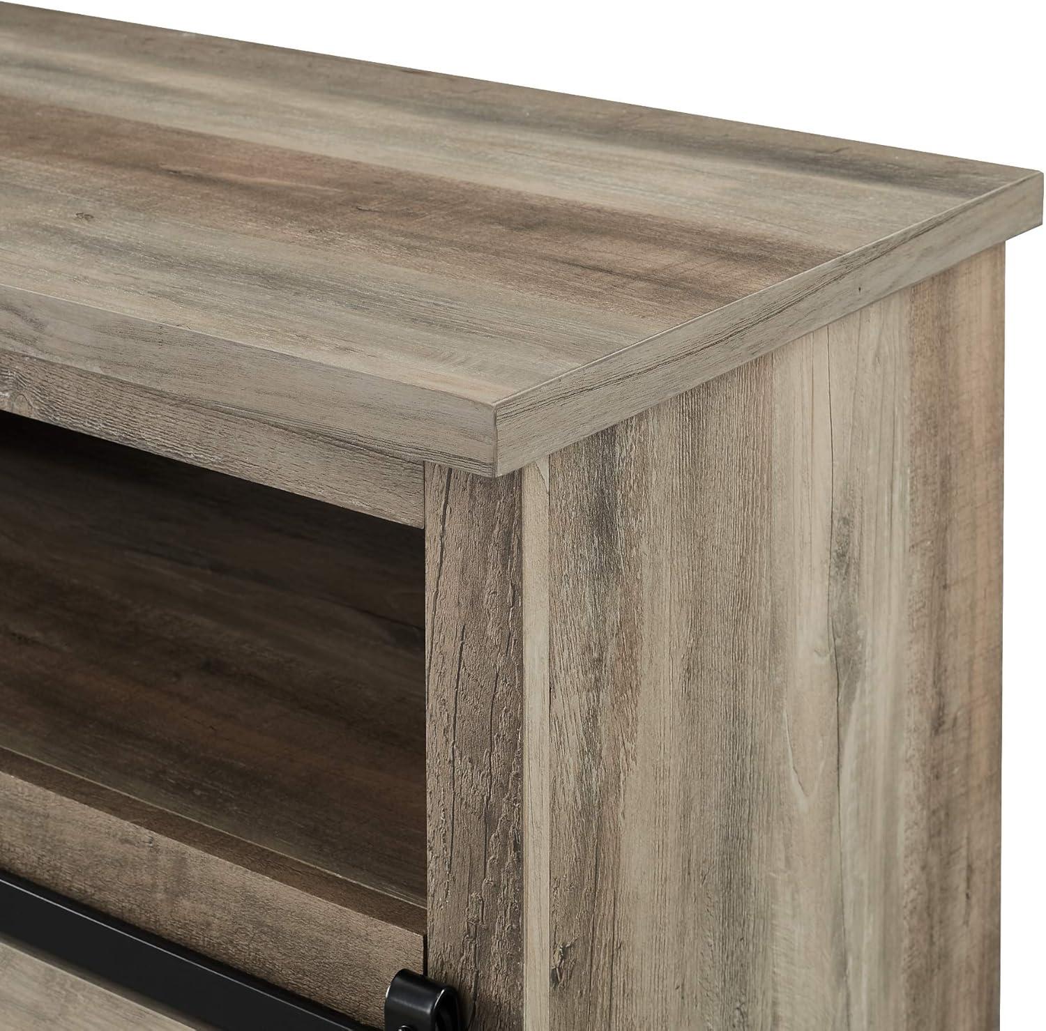 imageWalker Edison Clayton Farmhouse Sliding Double Barn Door TV Stand for TVs up to 58 Inches 52 Inch Rustic OakGrey Wash