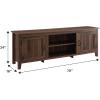 Walker Edison Ashbury Coastal Style Grooved Door TV Stand for TVs up to 80 Inches, 70 Inch, Rustic Oak(Dark Walnut)
