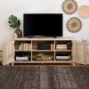 Walker Edison Buren Classic Grooved Door TV Stand for TVs up to 65 Inches, 58 Inch, Solid White(White Oak)