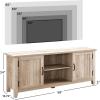 Walker Edison Buren Classic Grooved Door TV Stand for TVs up to 65 Inches, 58 Inch, Solid White(White Oak)