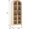 Walker Edison Chantelle Modern Arched 5-Shelf Bookcase with Doors, Curved Top Bookcase Display Shelf for Home Office, Dining Room, Living Spaces, Tempered Glass and Metal Doors, Coastal Oak(Coastal Oak)