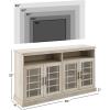 Walker Edison Classic Glass Door Universal TV Stand for TV’s up to 64″ Flat Screen Living Room Storage Cabinet Doors and Shelves Entertainment Center, 58 Inch, White Oak(White Oak)