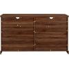 Walker Edison Classic Glass Door Universal TV Stand for TV’s up to 64″ Flat Screen Living Room Storage Cabinet Doors and Shelves Entertainment Center, 58 Inch, White Oak(Dark Walnut)