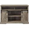 Walker Edison Clayton Farmhouse Sliding Double Barn Door TV Stand for TVs up to 58 Inches, 52 Inch, Rustic Oak(Grey Wash)