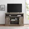 Walker Edison Clayton Farmhouse Sliding Double Barn Door TV Stand for TVs up to 58 Inches, 52 Inch, Rustic Oak(Grey Wash)