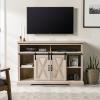 Walker Edison Clayton Farmhouse Sliding Double Barn Door TV Stand for TVs up to 58 Inches, 52 Inch, Rustic Oak(White Oak)