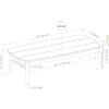 Walker Edison Itha Modern Solid Eucalyptus Outdoor Patio Coffee Table, 46 Inch, Brown(Brown)