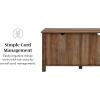 Walker Edison Portsmouth Classic 2 Glass Door TV Stand for TVs up to 80 Inches, 70 Inch, Dark Walnut(Rustic Oak)