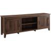 Walker Edison Ashbury Coastal Style Grooved Door TV Stand for TVs up to 80 Inches, 70 Inch, Rustic Oak(Dark Walnut)