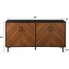 Walker Edison Fehr Modern 4 Door Bookmatch Buffet, 58 Inch, White(Acorn/Black)