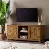 Walker Edison Georgetown Modern Farmhouse Double Barn Door TV Stand for TVs up to 65 Inches, 58 Inch, Barnwood