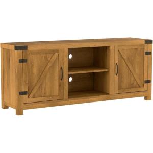Walker Edison Georgetown Modern Farmhouse Double Barn Door TV Stand for TVs up to 65 Inches, 58 Inch, Barnwood