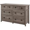 Modern Farmhouse 6-Drawer Framed Dresser with Half-Moon Handles, 52 Inch, White Oak(Grey Wash-t)