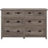 Modern Farmhouse 6-Drawer Framed Dresser with Half-Moon Handles, 52 Inch, White Oak(Grey Wash-t)