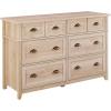 Modern Farmhouse 6-Drawer Framed Dresser with Half-Moon Handles, 52 Inch, White Oak(White Oak-t)