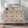Modern Farmhouse 6-Drawer Framed Dresser with Half-Moon Handles, 52 Inch, White Oak(White Oak-t)