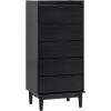 Walker Edison Blythe Scandi Minimalist 5-Drawer Solid Wood Dresser, 43 Inch, Black