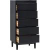 Walker Edison Blythe Scandi Minimalist 5-Drawer Solid Wood Dresser, 43 Inch, Black