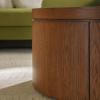 Walker Edison Maya Modern Solid Oak Wood Veneer Coffee Table with Storage, 36 Inch, Medium Brown Oak(Medium Brown)