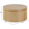 Walker Edison Maya Modern Solid Oak Wood Veneer Coffee Table with Storage, 36 Inch, Medium Brown Oak(White Oak)