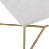 Walker Edison Mid Century Modern Marble Gold Rectangle Coffee Table Living Room Accent Ottoman Storage Shelf, 42 Inch, Marble and Gold(Marble/Gold)