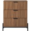 Walker Edison Mid-Century 3-Drawer Chest with Reeded Drawer Fronts, 35 ⅜ Inch, Mocha(Mocha)