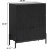 Walker Edison Mid-Century 3-Drawer Chest with Reeded Drawer Fronts, 35 ⅜ Inch, Mocha(Mocha)