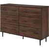 Walker Edison Mila Modern 6 Drawer Storage Dresser, 52 Inch, Dark Walnut