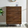 Walker Edison Modern 4-Drawer Dresser with Tapered Metal Legs – Dark Walnut