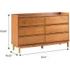 Walker Edison Polay Modern Solid Wood 6-Drawer Dresser with Gallery-Top 55 Inch Caramel