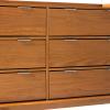Walker Edison Polay Modern Solid Wood 6-Drawer Dresser with Gallery-Top 55 Inch Caramel