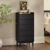 Walker Edison Blythe Scandi Minimalist 5-Drawer Solid Wood Dresser, 43 Inch, Black