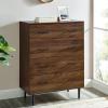 Walker Edison Modern 4-Drawer Dresser with Tapered Metal Legs – Dark Walnut