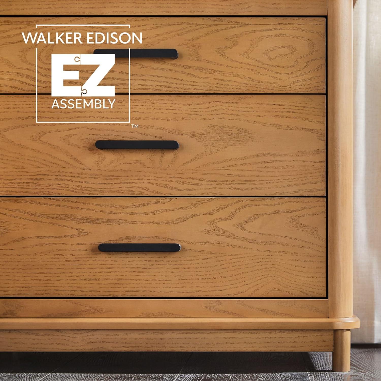 imageWalker Edison Contemporary Solid Red Oak Veneer 3Drawer Chest Easy to Assemble Drawers Storage for Bedroom 3Drawer Nightstand 3025 Inch English OakEnglish Oak