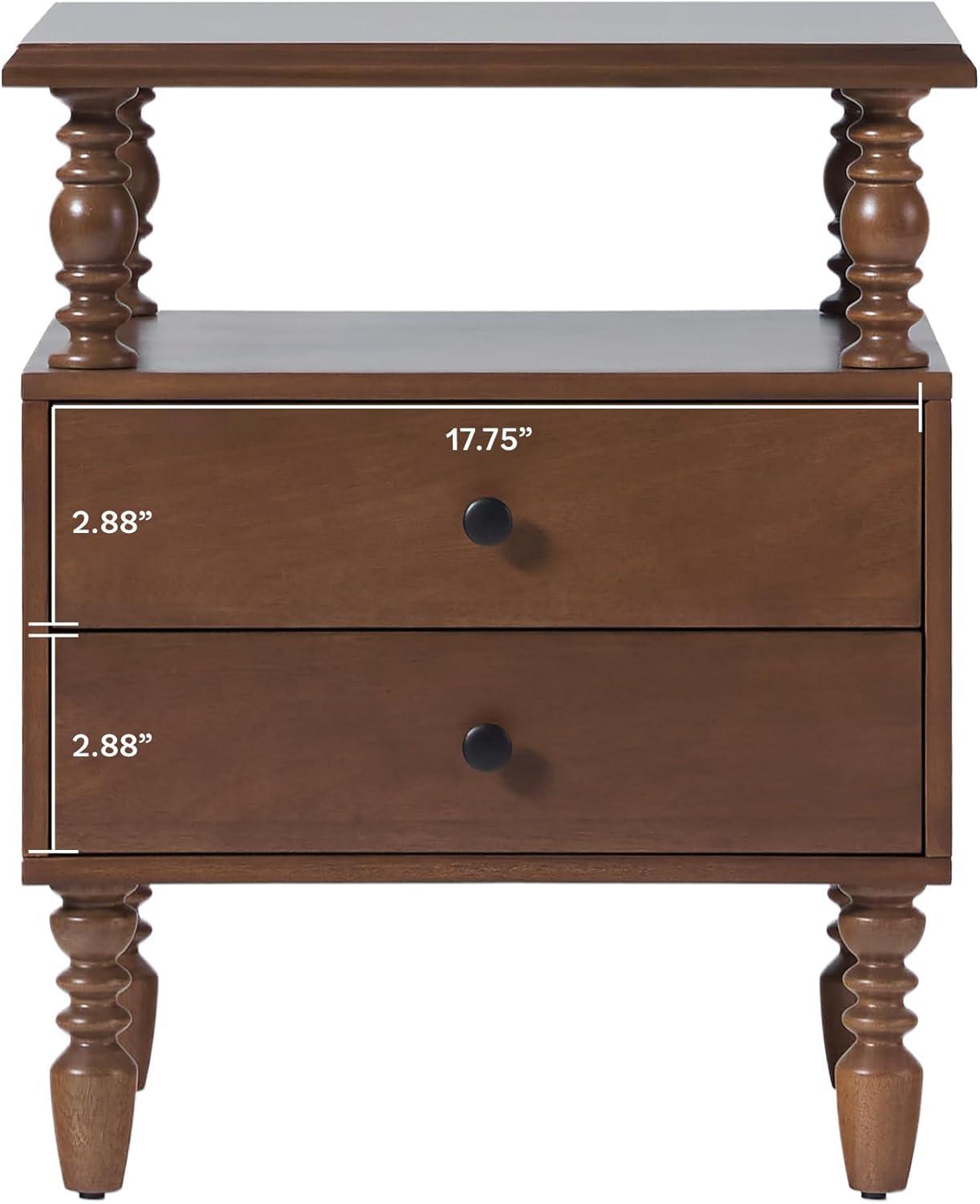 imageWalker Edison Solid Wood Spindle Vivienne Queen Bed with Two EZ Assembly 2Drawer Nightstands 3Piece Dark BrownDark Brown