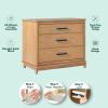 Walker Edison Contemporary Solid Red Oak Veneer 3-Drawer Chest, Easy to Assemble Drawers, Storage for Bedroom, 3-Drawer Nightstand, 30.25 Inch, English Oak(English Oak)