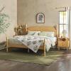 Walker Edison Solid Wood Spindle Vivienne King Bed with Two EZ Assembly 2-Drawer Nightstands, 3-Piece, Natural(Natural)
