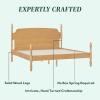 Walker Edison Solid Wood Spindle Vivienne King Bed with Two EZ Assembly 2-Drawer Nightstands, 3-Piece, Natural(Natural)