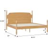 Walker Edison Solid Wood Spindle Vivienne King Bed with Two EZ Assembly 2-Drawer Nightstands, 3-Piece, Natural(Natural)