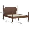 Walker Edison Solid Wood Spindle Vivienne Queen Bed with Two EZ Assembly 2-Drawer Nightstands, 3-Piece, Dark Brown(Dark Brown)