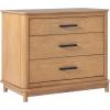 Walker Edison Contemporary Solid Red Oak Veneer 3-Drawer Chest, Easy to Assemble Drawers, Storage for Bedroom, 3-Drawer Nightstand, 30.25 Inch, English Oak(English Oak)